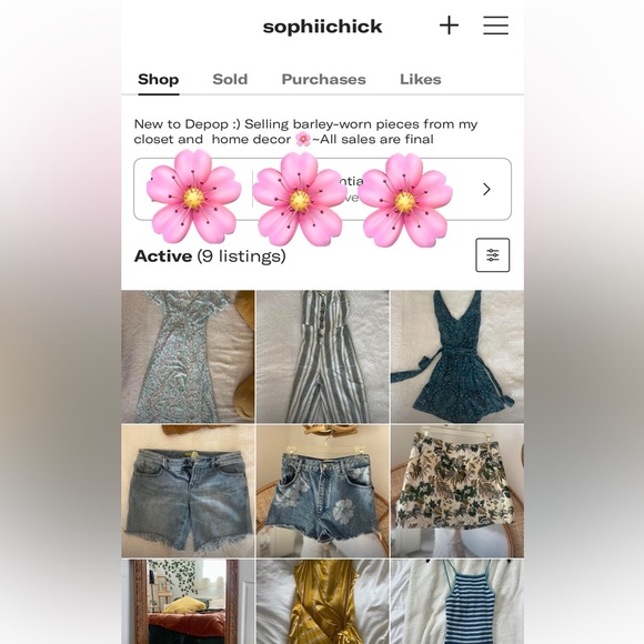 Follow me on my new account on ‘Depop’ for new pieces🌸 @sophiichick - Picture 1 of 5